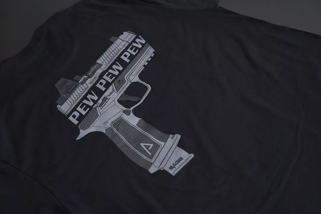 agency-arms-pew-pew-pew-t-shirt-noir-col-rond-polyester image 1
