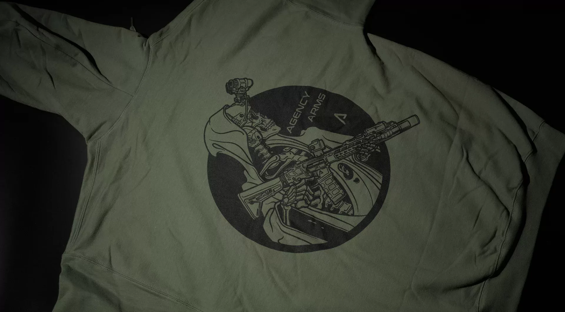 agency-arms-classified-reaper-sweat-capuche-vert-militaire-coton image 1