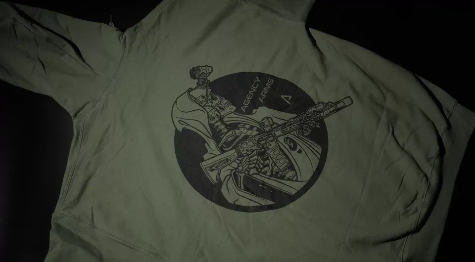 agency-arms-classified-reaper-sweat-capuche-vert-militaire-coton image 1