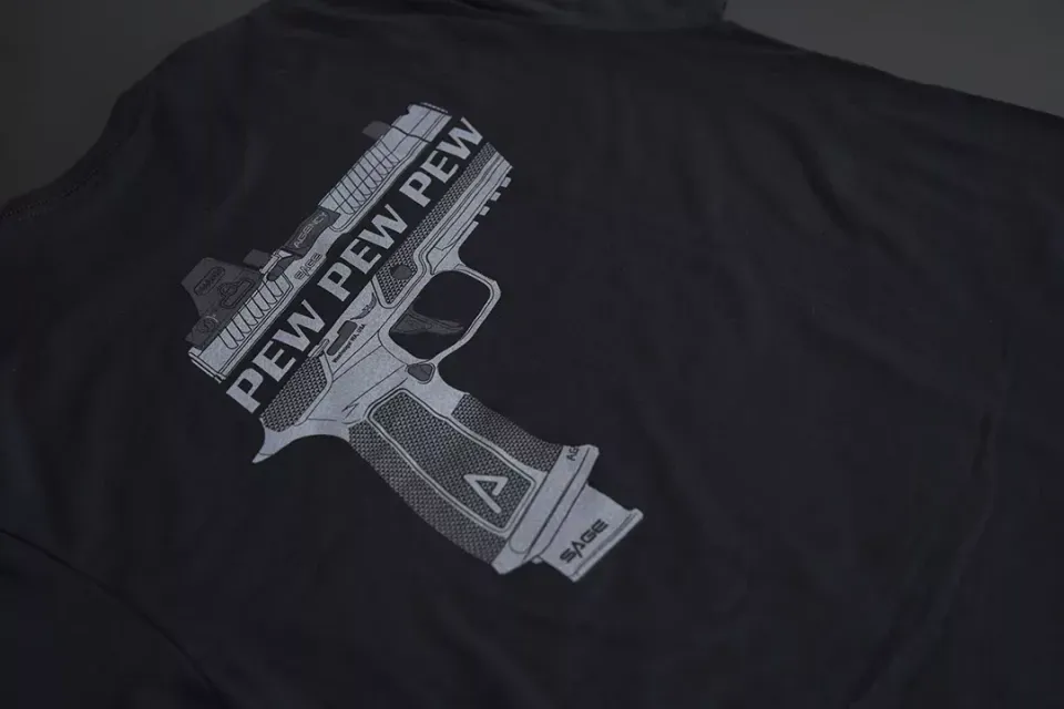 agency-arms-pew-pew-pew-t-shirt-noir-col-rond-polyester image 1
